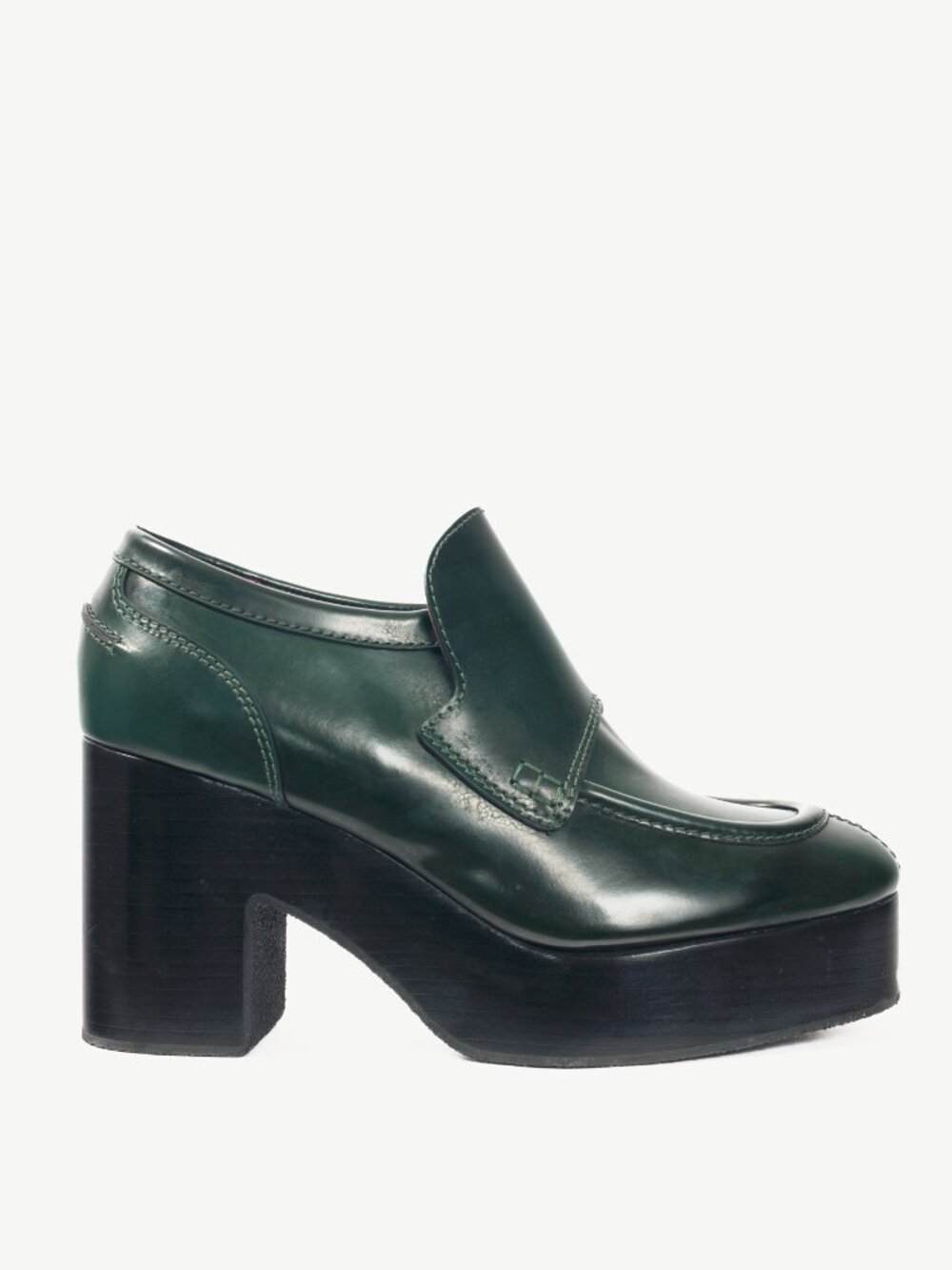 Dries Van Noten "Bottle" Leather Platform Loafers